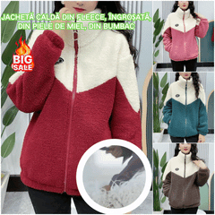 🔥🐏【M-4XL】Jachetă de iarnă fleece, jachetă de bumbac, jachetă groasă de bumbac din lână de miel, jachetă călduroasă