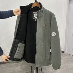 Ανδρικό παλτό από χοντρό μάλλινο fleece, ζεστό και άνετο