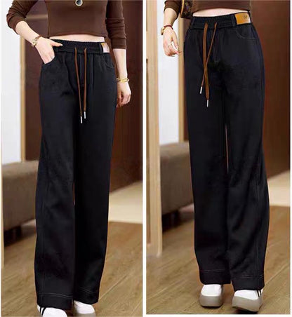 🔥【Bestseller στο κατάστημα】👖 Τζιν Casual με ψηλή μέση και επένδυση φλις