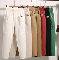 🔥【30%OFF！】🔥【M-6XL】🍃Pantaloni casual elastici respirabili cu talie înaltă pentru femei de vară