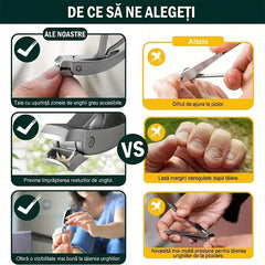 【2 buc】Clește Profesional pentru Unghii Groase și Incarnate, Unghieră din Oțel Inoxidabil cu Deschidere Mare, Design Anti-stropire și Mâner Ergonomic