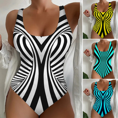 🔥【40-120kg】👙 Costume de baie moderne și confortabile, cu uscare rapidă – design unic în dungi