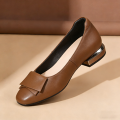 Μοντέρνα Κομψά Δερμάτινα Παπούτσια Χωρίς Τακούνι