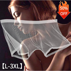 【4 bucăți】 Boxeri subțiri de mătase cu plasă de gheață, respirabili, sexy