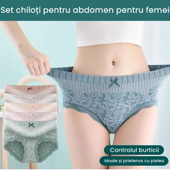 ✔🔥【8 buc】🔥Slip de damă cu talie înaltă, antibacteriană, absorbantă de umiditate