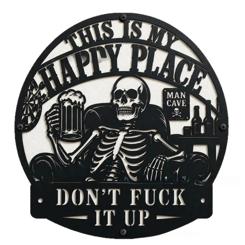 🍻💀Placă Metalică Decorativă de Perete - Stil Industrial/Retro “Man Cave”