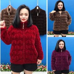 🔥【Potrivit pentru greutăți de 40-100KG】Haină de blană de nurcă din fleece pentru iarnă