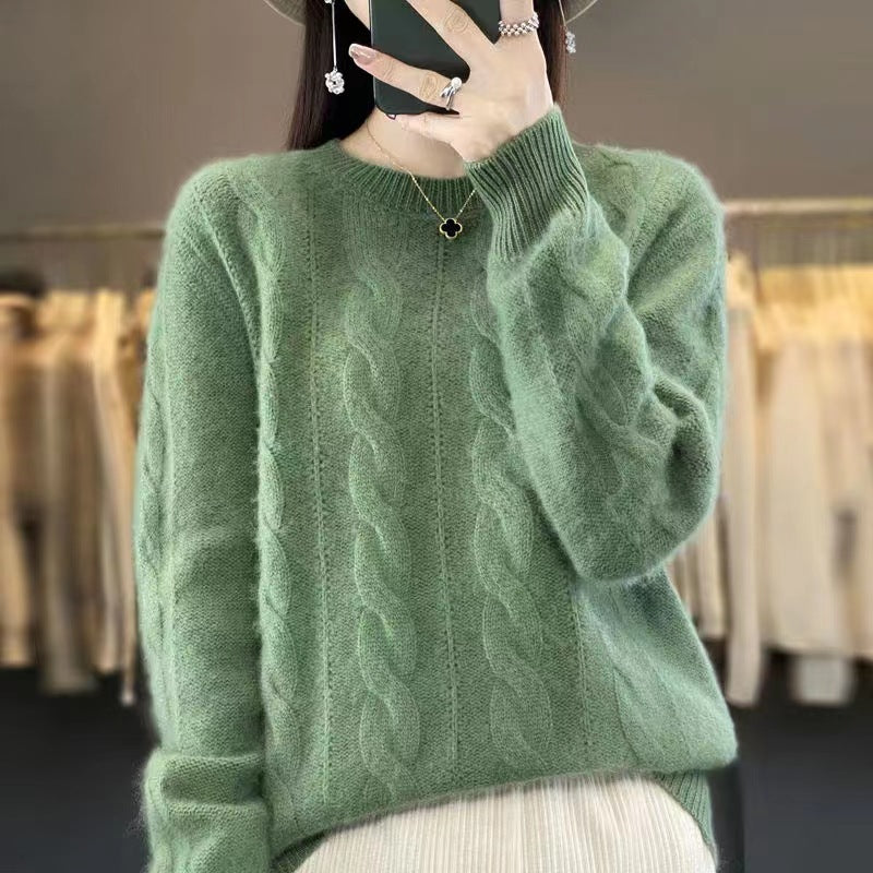 【S-3XL】🤩Νέο χειμερινό μαλακό πλεκτό πουλόβερ με στρογγυλή λαιμόκοψη