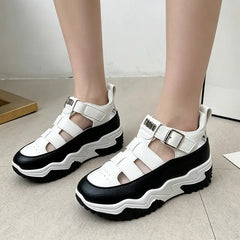 Sandale Platformă "Dad Shoes": Înălțare 5cm, Barete cu Scai (Velcro), Stil Streetwear de Vară, Mărimi 35-40
