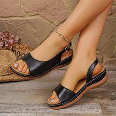 Sandale Clasice cu Platformă și Vârf Decupat – Confort Zilnic, Mers Stabil și Fără Durere! 👡✨
