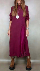 【Rochie + Pulover】👗Set nou de dantelă, design despicat, model pulover