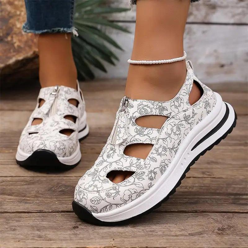 🌸[36-43]sandale casual la modă, cu decupaje și imprimeu stilat