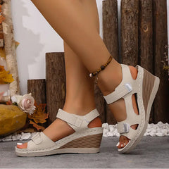【36-43】sandale casual confortabile cu platformă și închidere cu velcro