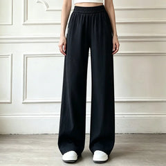 Pantaloni Lungi de Vară din In și Mătase de Gheață: Talie Înaltă, Efect de Alungire de 6cm, Mărimi M-5XL