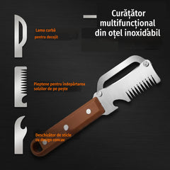 💥Cumpără unul, primești unul GRATUIT💥🔪 Curățător multifuncțional din oțel inoxidabil– Curățare legume, tăiere fâșii, deschidere sticle, trei funcții într-un singur instrument