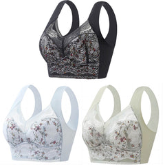 🔥【Pachet 3】💕🎁Sutien de mărime mare din mătase de gheață fără cusături, respirabil și reglabil [40kg-100kg]