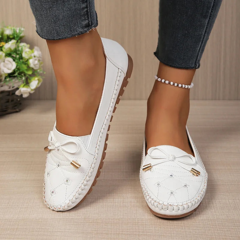 Mocasini Ultra-Flexibili cu Fundiță: Talpă Moale Anti-Oboseală, Slip-On Casual, Mărimi 36-43