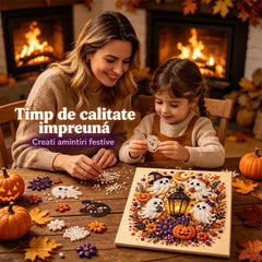 【20*20cm】Kit DIY Artă cu Perle și Diamante, Model Nou Fantome Drăguțe de Halloween, Tablou Mozaic cu Dovleci și Lună, Decorațiune Creativă Casă