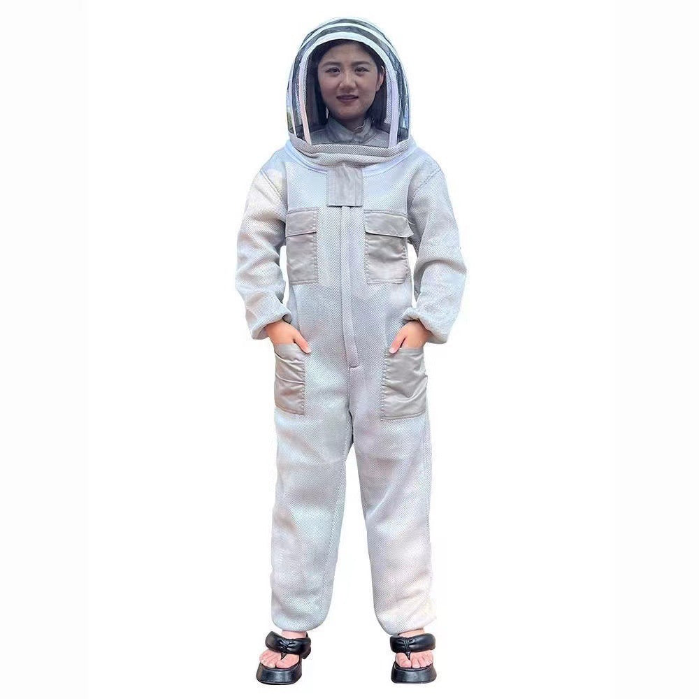Costum anti-albină dintr-o bucată din plasă de bumbac 3D