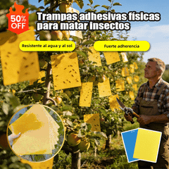 💥【30buc】Placă lipicioasă dublu-față pentru insecte, de culoare galbenă