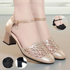 💞【35–40】Sandale elegante în stil franțuzesc cu toc mic, model nou ✨