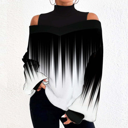 【Νέα άφιξη】Κομψή κασμιρένια μπλούζα με ακάλυμους ώμους για φθινόπωρο και χειμώνα, γεμάτη στυλ