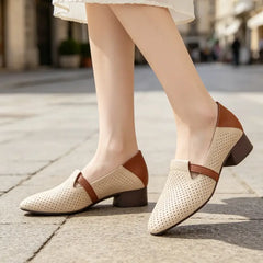 Pantofi Damă din Piele Naturală Perforată: Talpă Moale Flexibilă, Corectarea Posturii și Calmarea Durerilor de Picioare