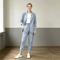 Set Elegant de Vară din In și Bumbac – Material Respirabil pentru Confort Maxim!