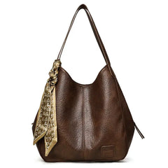👜 Eleganță retro franceză! Geantă Tote din piele moale de mare capacitate (Eșarfă elegantă cadou / Purtare pe umăr sau crossbody / 5 Culori)! ✨