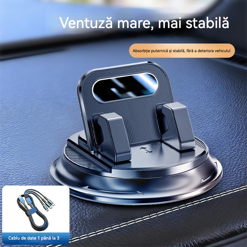 Suport Rotativ pentru Telefon – Montare Sigură pe Bord, Cauciuc cu Aderență Ridicată 🧭🔄 【Calitate Garantată】
