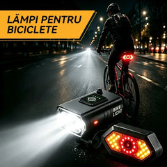 🛍️ Set Lumini Bicicletă Profesional 2026: Far Aluminiu Dual T6 + Stop Spate ✨ 1000 Lumeni, Rază 200m | 6 Moduri de Iluminare, Încărcare USB, Rezistent la Apă