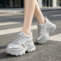 👟[+8 cm înălțare] Pantofi sport casual din plasă respirabilă