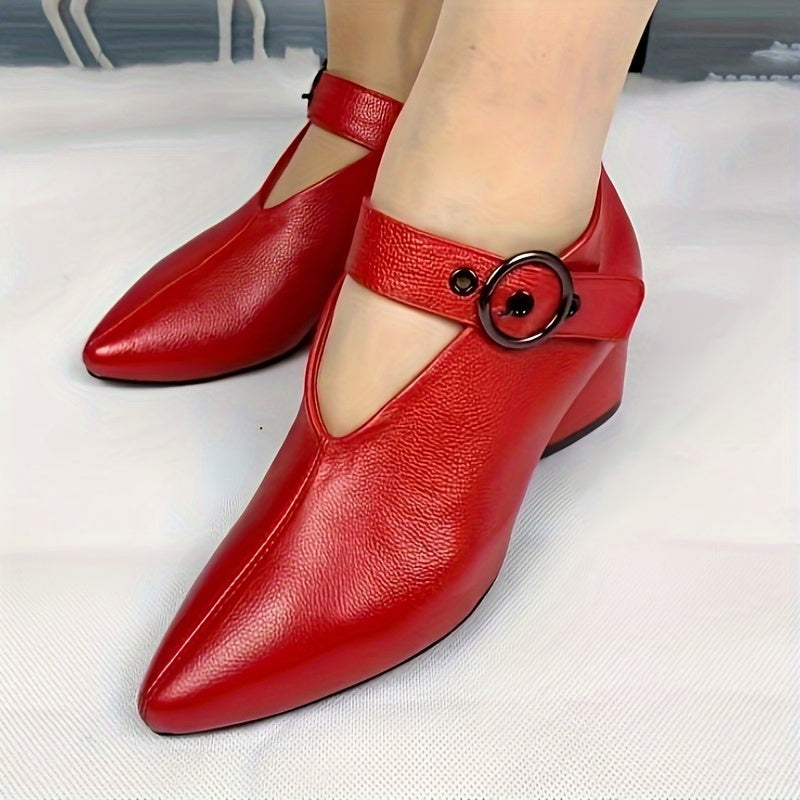 🎉【Reducere mare】Pantofi stiletto moderni cu vârf ascuțit și toc gros