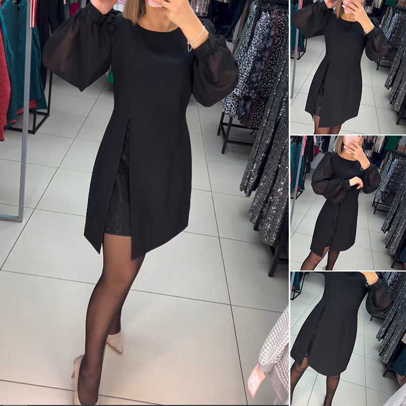 💟【S-5XL】Νέο ρετρό φόρεμα με στρογγυλή λαιμόκοψη και πιο μοντέρνο σχέδιο με σχισμές