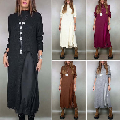 【φόρεμα + πουλόβερ】👗Νέο σετ δαντέλας, σχέδιο με σχισμές, σχέδιο πουλόβερ