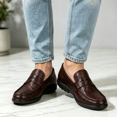 ✨Mocasini Bărbați din Piele Naturală Premium: Talpă Moale Flexibilă, Corectarea Posturii și Calmare Durere de Picioare