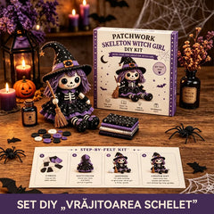 🧙‍♀️Păpușă textilă handmade în stil vrăjitoare retro (include set complet de materiale)