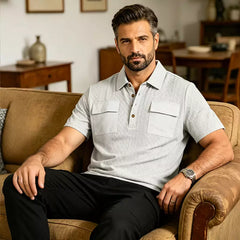 👔【Combinația perfectă între casual și elegant】Tricou Polo bărbătesc din bumbac – modern, confortabil și respirabil