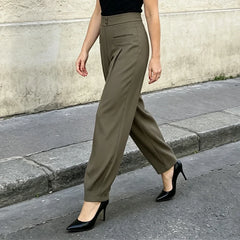 Pantaloni de Vară Subțiri cu Talie Înaltă pentru Femei – Croială Lejeră Anti-Strângere, Material Fluid cu Cădere Elegantă, Stil Harem