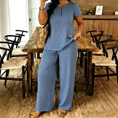 🩵 Set de Vară Casual Premium – Compleu Vaporos cu Pantaloni Largi, Efect de Subțiere, 6 Culori, Mărimi S-2XL! ✨🍃