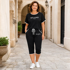 ⚓️ Set de Vară din 2 Piese pentru Femei – Tricou cu Imprimeu Ancoră și Pantaloni Scurți, Stil Maritim