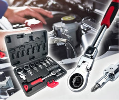 🔧【Set 12 piese】Set portabil cu clichet, detașabil + rotație de 180°