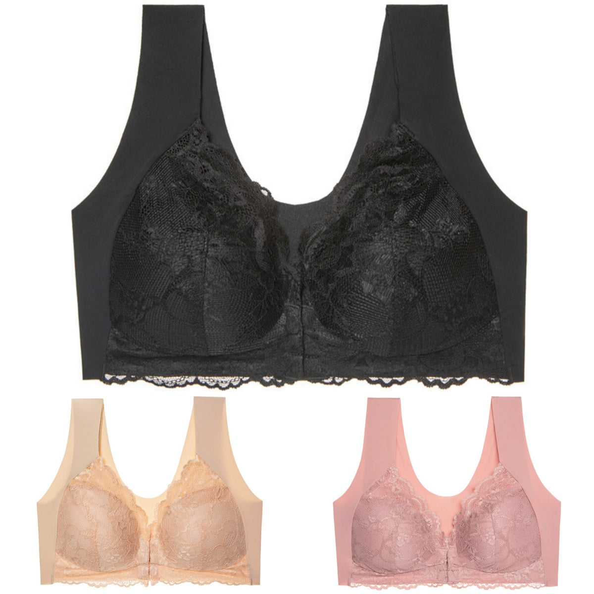 ✨ 【Cumperi 2, primești 1 gratis】Sutien sexy fără sârmă cu închidere frontală