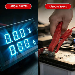 Tester de Scurgere Curent Auto cu Afișaj Digital Dual – Instrument de Diagnosticare Fără Întreruperea Alimentării, Voltmetru și Ampermetru, Siguranță Inclusă, Nu Necesită Multimetru