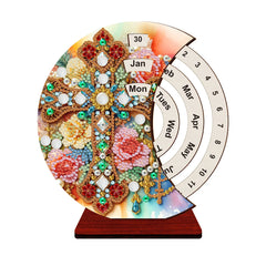 🙏💎Calendar Rotativ DIY cu Diamante, Decor Handmade cu Fecioara Maria