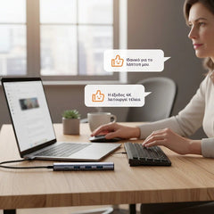 🔌✨ Πολυλειτουργικός φορητός διανομέας USB-C 5 σε 1 με έξοδο 4K HDMI 🎥💻