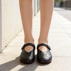 Pantofi din Piele Naturală de Damă, cu Decupaje Respirabile, Talpă Moale Flexibilă, Ortopedici pentru Atenuarea Durerilor de Picioare și Suport Fascită Plantară