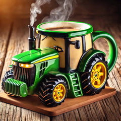 🔥 Cană de cafea retro premium – design în formă de tractor