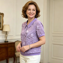 🌸【Confortabil și ușor de asortat】Tricou modern cu imprimeu 3D delicat – stil feminin și elegant, perfect pentru ținutele de zi cu zi