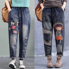 🔥【30% OFF】【S-5XL】Blugi de dama la moda cu talie elastica, la moda si comozi, multe marimi disponibile